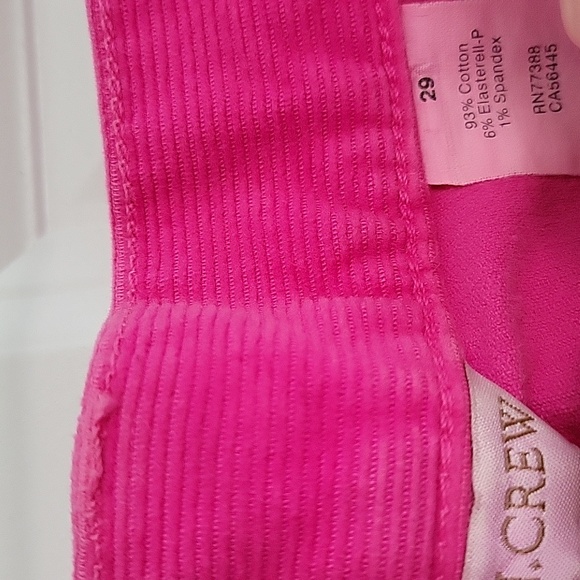 J. Crew Bright Pink Corduroy Pants Size 29 - Picture 8 of 11